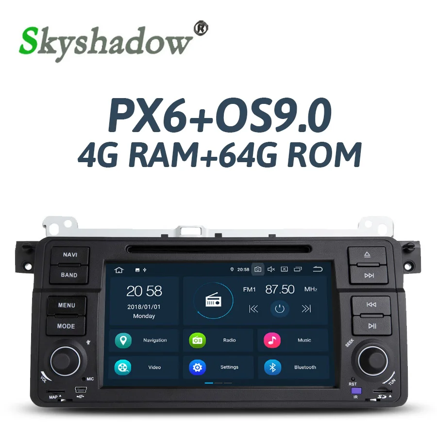 Excellent IPS DSP Android 9.0 6 Core 4GB +64GB Car DVD Player RDS Radio WiFi GPS Map Bluetooth 4.0 For BMW 3 E46 M3 Rover 75 MG 2