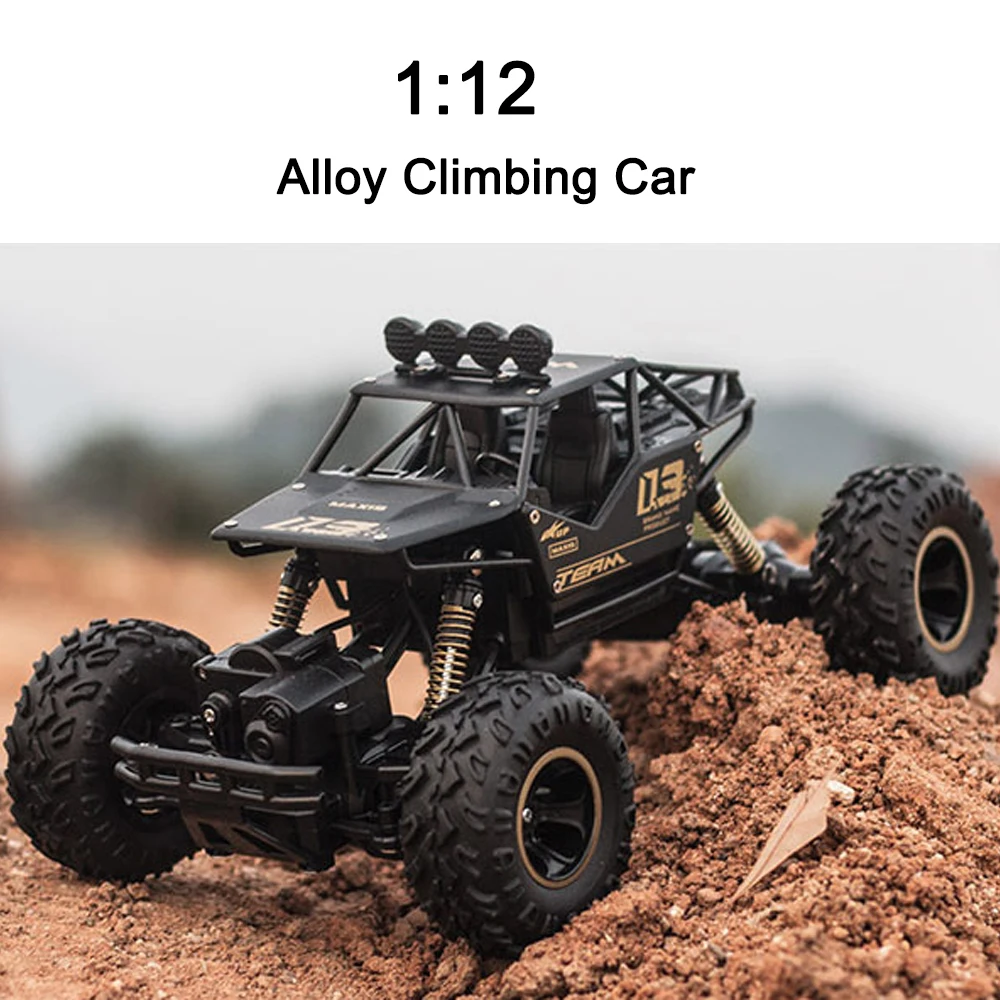 1:16 Big Alloy Climbing RC Car Mountain Bigfoot Off-road Four-wheel Drive Remote Control Car Rock Climbing Children's Car Toy