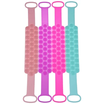 

1PCS Silicone Dual Sided Back Scrubber Double Chopping Belt Scrubber Body Brush Cleaning Tool Massage Brush Washer Bathroom Tool