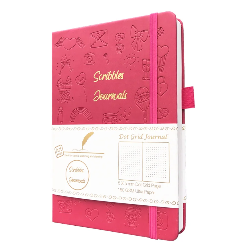 Bujo Dotted Journal Dot Grid Notebook a5 Hardcover Drawing Sketchbook-papel 160 Gsm 160 Páginas - Imagem 3