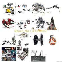 Espaço império greve droid gunship interceptor lutador at-ap castelo walker snowspeeder bb-8 robô brinquedo