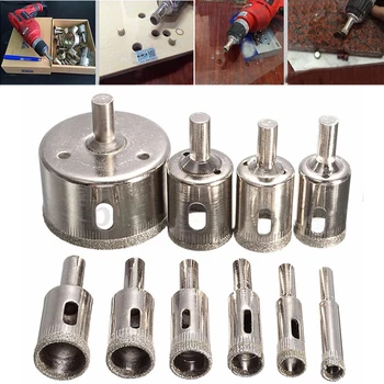 

Coated Hole Glass Drill Saw Tile Diamond Marble Bit 8-50 Mm Ceramic 10 Pcs.