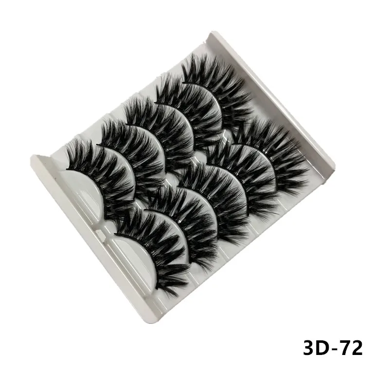 3D-72 Норковые ресницы 5 пар ручной работы 3d норковые ресницы натуральные ресницы Удлиненные красота макияж накладные ресницы - Цвет: 3D-72