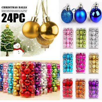 

24PCS Christmas Tree Ball Bauble Home Party Ornament Hanging Decor