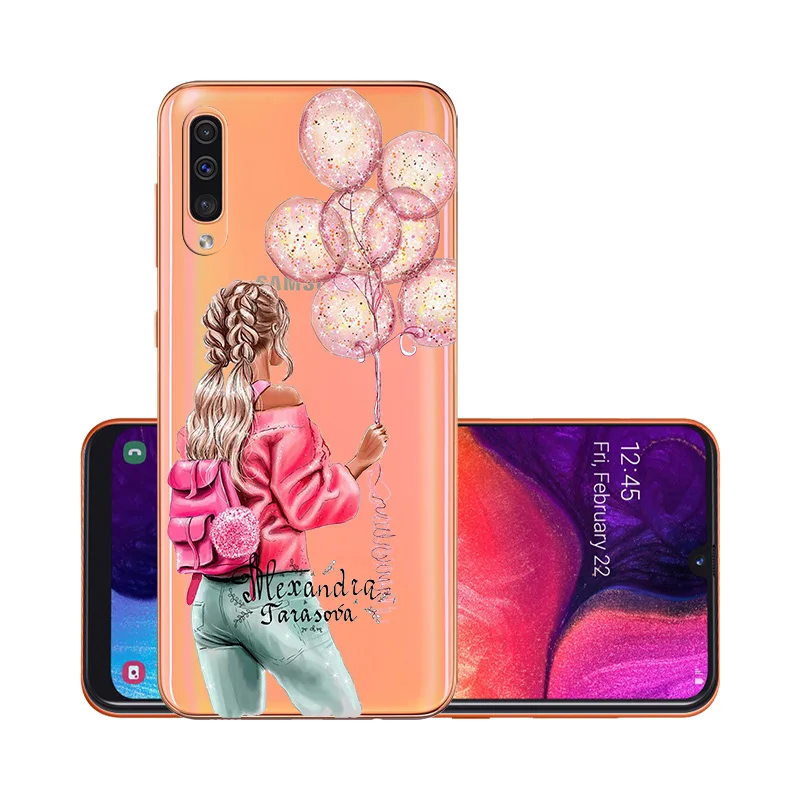W124 Прозрачный чехол для samsung A50 A70 A30 A10S A20S A30S A50S M30S чехол супер мама для маленьких девочек Etui для Sumsung галактики A50 A70 A10S - Цвет: W124