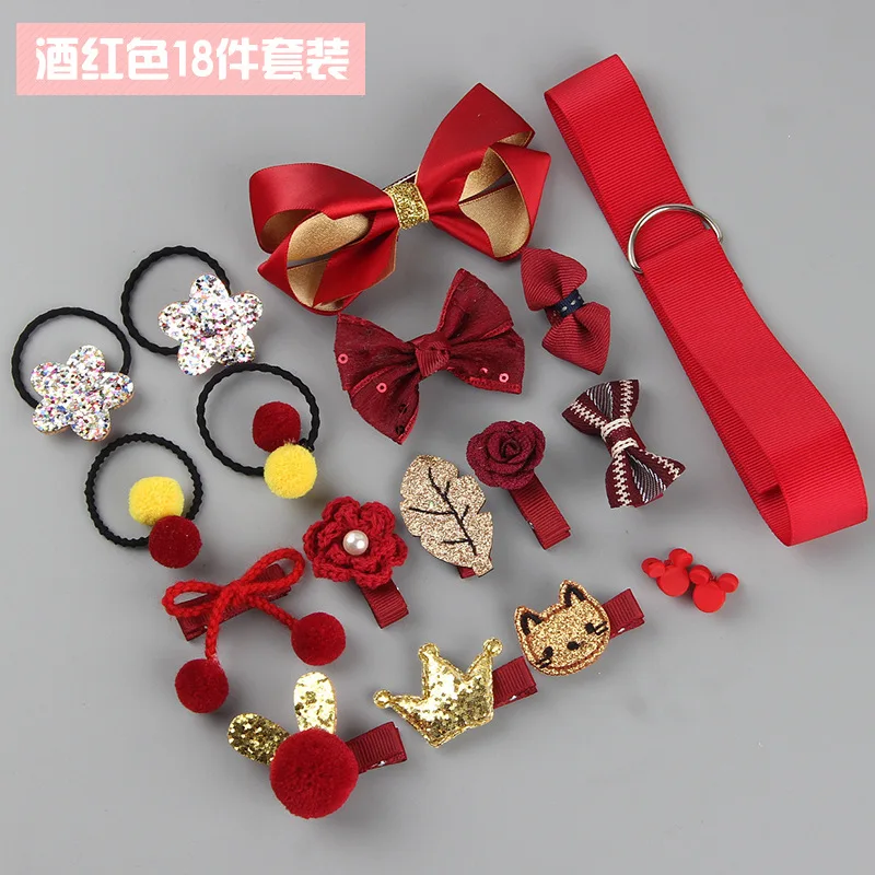 4-18pcs 24 шт./компл. милый ребенок Заколки для волос для маленьких принцесс блестящее украшение для детей, повязка на голову, повязка для малышей Луки Корона резинки для волос для маленьких девочек; аксессуары для волос - Цвет: 4-18pcs
