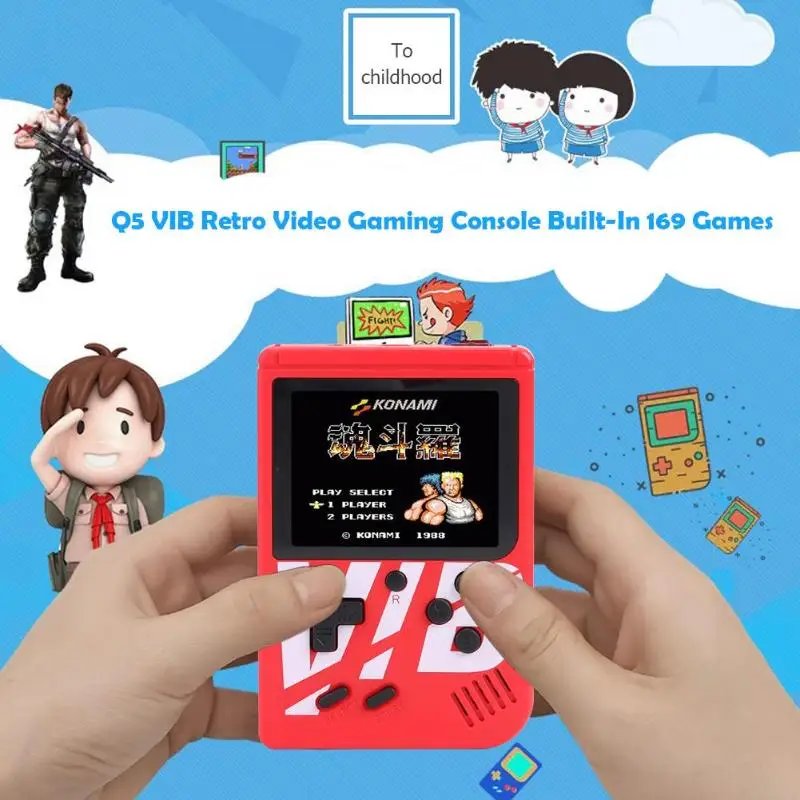 Q5 VIB 8 бит Ретро Вибрация ТВ игровая консоль ручка Встроенный 169 игр
