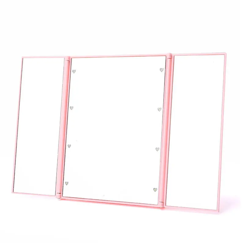 

Vanity Makeup Mirror With 8 LED Light Pocket Three-sided Foldable Touch Screen Magnifying Cosmetic Gift Mirrors