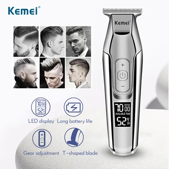 

Rechargeable Hair Clipper Professional Trimmer LCD Display 0mm Baldheaded Beard Trimmers Men's Electric Hair Cutting Machine 5