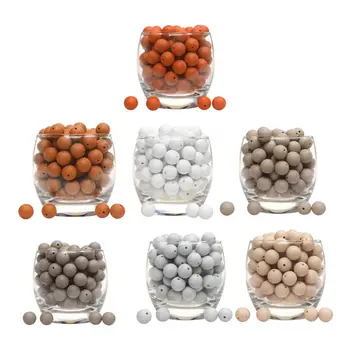 

20pcs Silicone Loose Beads Teething Beads DIY Chewable Teether For Infant Baby U50F