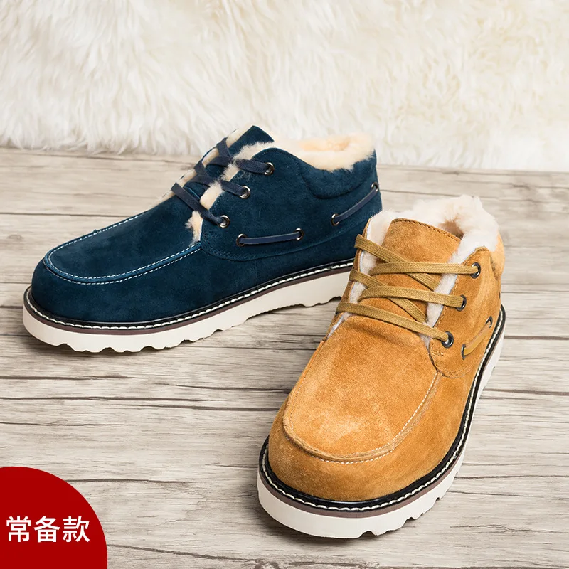 

Beckham MEN'S Shoes Autumn And Winter New Style Fashion Sheepskin Casual Shoes Sewing Extra High Bandage Cloth Shoes