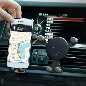 

Universal Smile Emoticon Air Vent Clip Car Phone Holder Bracket Vehicle Supplies Car Phone Holder Stand Gravity Steady Bracket