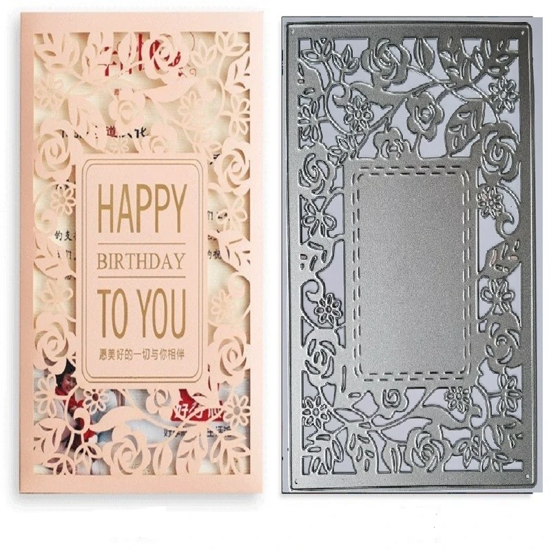 Cover Rose Metal Cutting Dies Scrapbooking Craft Cuts Lace DIY Album Card Make Stencils Die New 2021 | Дом и сад