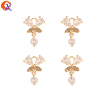 

Cordial Design 20Pcs 10*15MM CZ Charms/Jewelry Accessories/Genuine Gold Plating/Hand Made/Earring Findings/DIY Jewelry Making