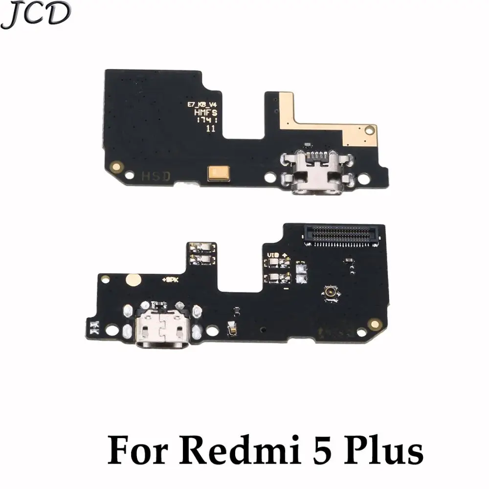 JCD Протестировано для Xiaomi Redmi 5A 5 Plus Note 5 5A Note5 зарядка через usb Нижняя плата гибкий кабель соединительные детали с микрофонный модуль