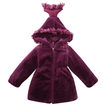 

Faux fur Teens Girls Thicken Cartoon girl Fish tail Hooded Coat Winter New Autumn Plus Velvet kids Fleece Baby Winter Hoodie