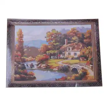 

Canvas DIY Digital Oil Painting Kit Paint by Numbers No Frame Decor 16x20 inch Mountain hut