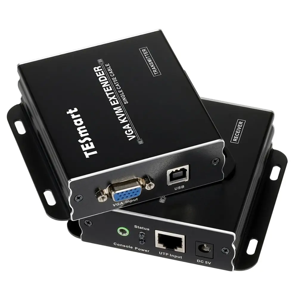 VGA KVM удлинитель 300m USB2.0 до 1080P 60Hz по CAT5e/6 IR удаленный DVR (один отправителя + один