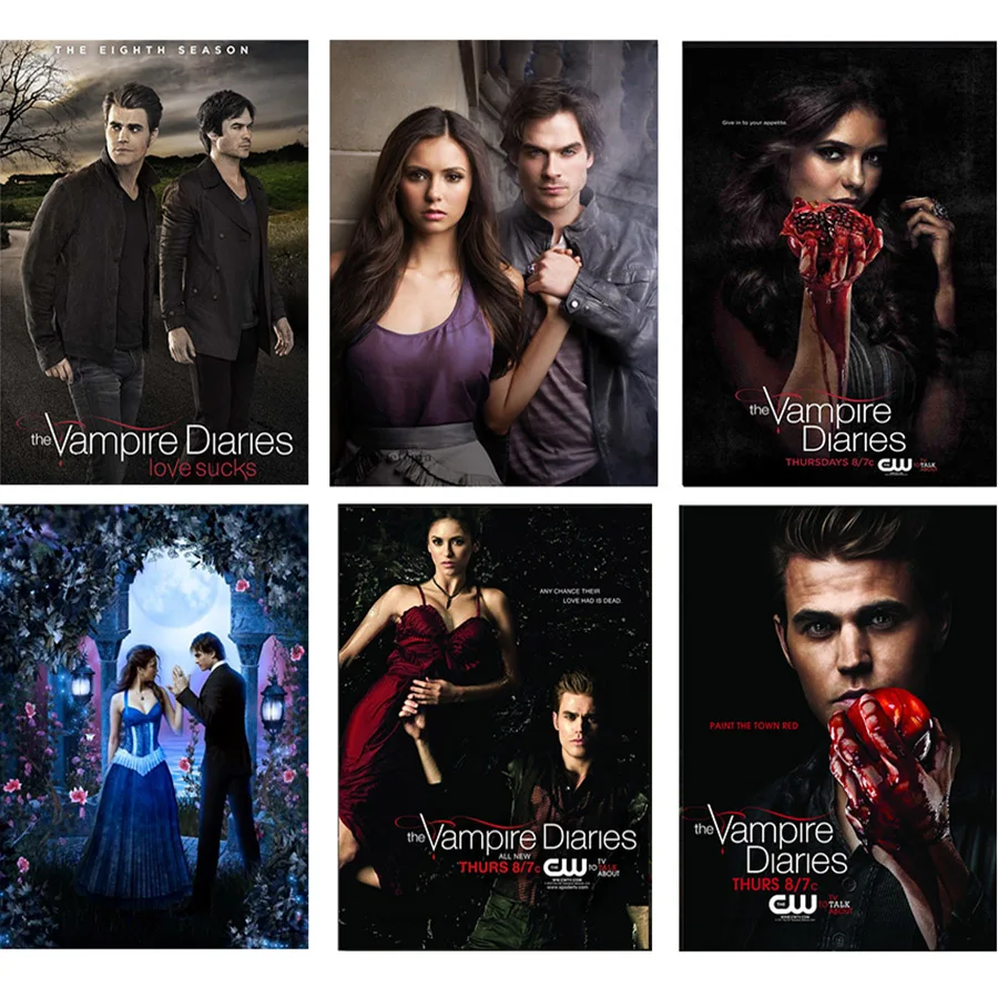 Nuova Pittura Diamante 5D The Vampire Diaries Diamante Ricamo Poster Kit Punto Croce Diamante Pieno Decorazione Mosaico Casa