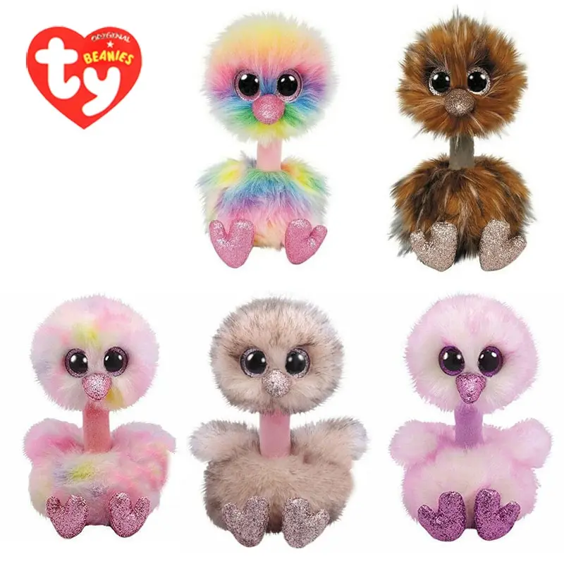 Ty Beanie Boos 6 дюймов 15 см пастельные Страусиные плюшевые набивные животные с