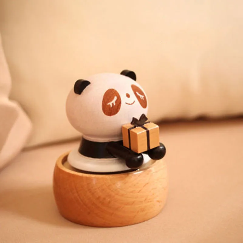 Artigianato In Legno Creativo Decorazione Da Tavolo Holiday Fairycore Boy Girl Regali Panda Spirit Music Box Honey Love Carillon In Legno