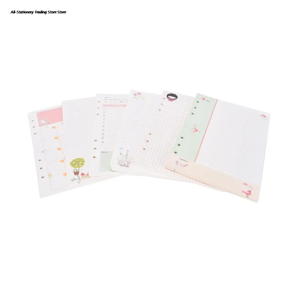 6 Holes 45 Sheets A5 Personal Organizer Planner Inside Refilling Page For Filofax Inner Paper Notebook | Канцтовары для офиса и