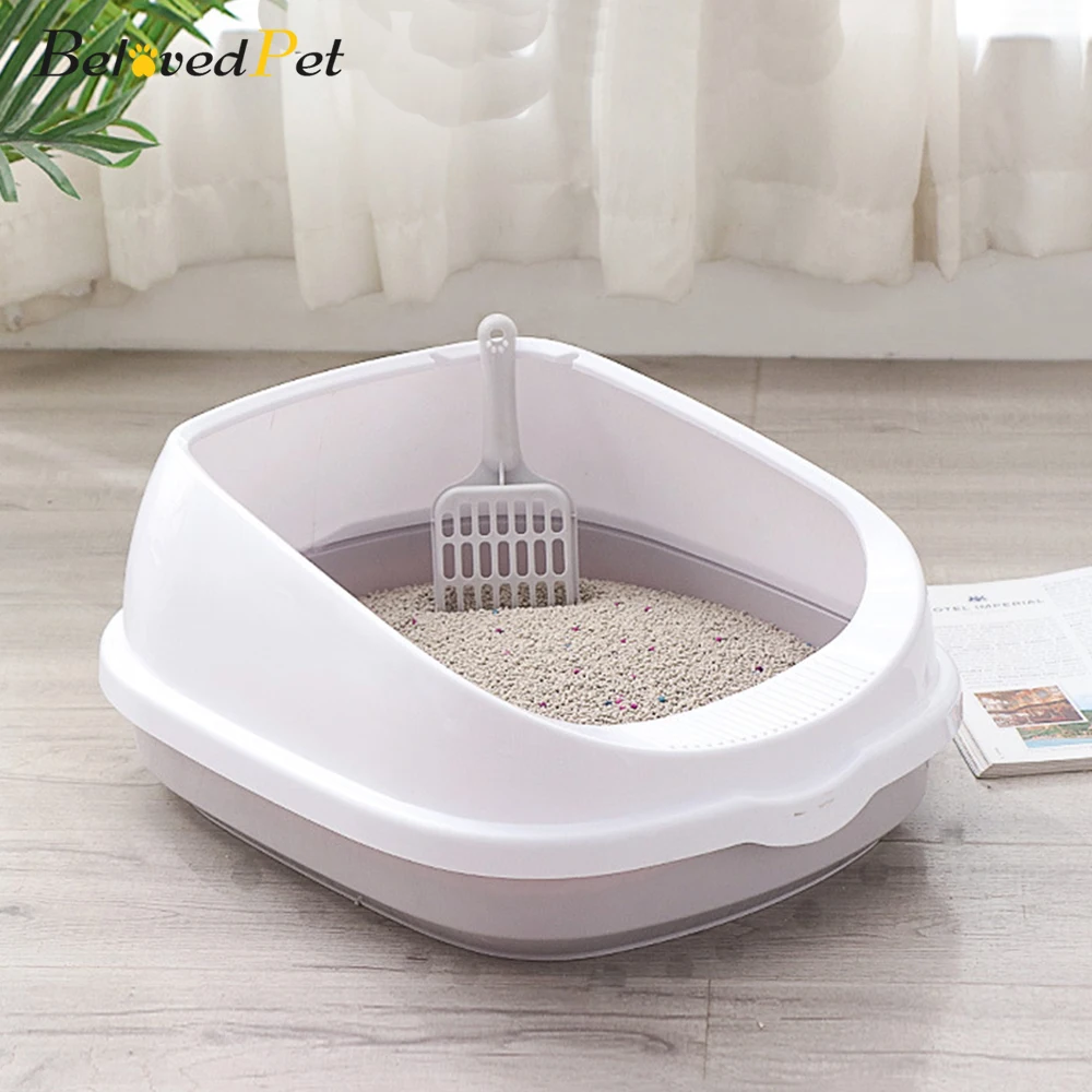 BelovedPet Pet Cat Semi-enclosed High Fence Detachable Litter Box(Add Cat Litter Shovel) Pet Toilet Cat Tray with Scoop Kitten BelovedPet Pet Cat Semi-enclosed High Fence Detachable Litter Box(Add Cat Litter Shovel) Pet Toilet Cat Tray with Scoop Kitten