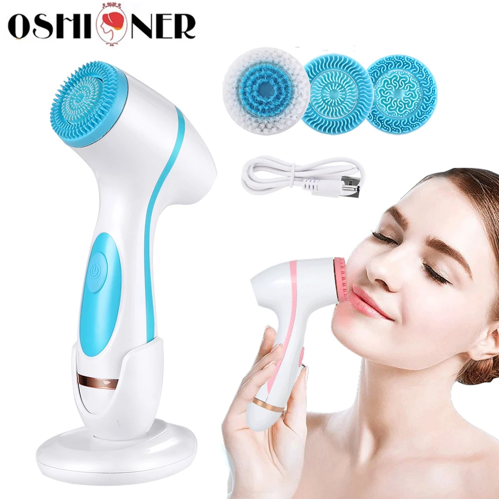 3 In 1 Electric Facial Cleansing Brush Silicone Rotating Face Brush 3-in-1-electric-facial-cleansing-brush-silicone-rotating-face-brush