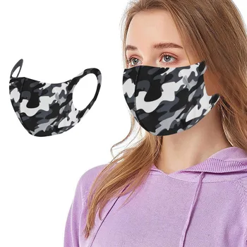 

1PCS colorful Printed Mask Reusable Fabric Face Fashionable Neutral Washable Dustproof Mask three-dimensional for out