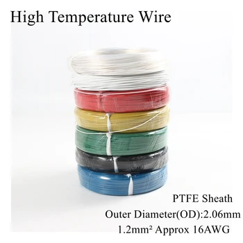 

16AWG 1.2 Square High Temperature Wire PTFE Insulation Cable Resistant Electricity Tinned Tin Silver Plated Copper Wires 1.2mm