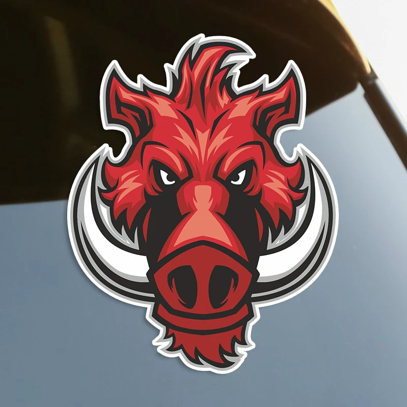 

S60017# Angry Wild Boar Hog Pig Self-adhesive Decal Car Sticker Waterproof Auto Decors on Bumper Rear Window Laptop Choose Size