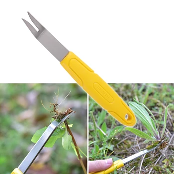 Mini Stainless Steel Weeder Grass Fork Hand Tool Weeding Shovel Weeder Seedling Transplant Digging Vegetable Gardening Tools
