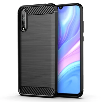 

30pcs/lot For Huawei Honor V30 Pro Wire Drawing Carbon Fiber Anti-Shock Rugged Rubber TPU Case For Huawei Enjoy 10S 10 Plus