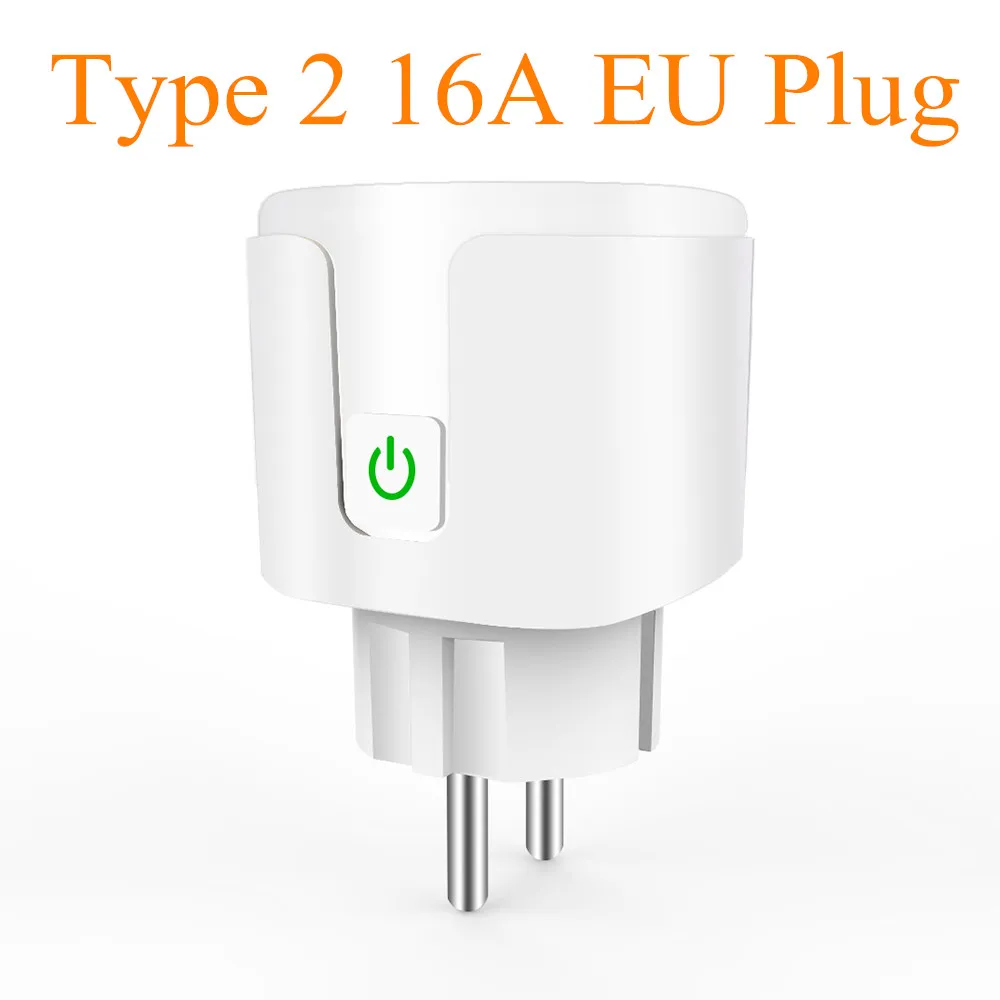 Type 2 16A EU Plug Умная розетка EU Wi-Fi разъем 10A/16A управление приложением синхронизации через iOS Android телефон работает с Alexa Google Home Мини Голосовое управление - Цвет: Type 2 16A EU Plug