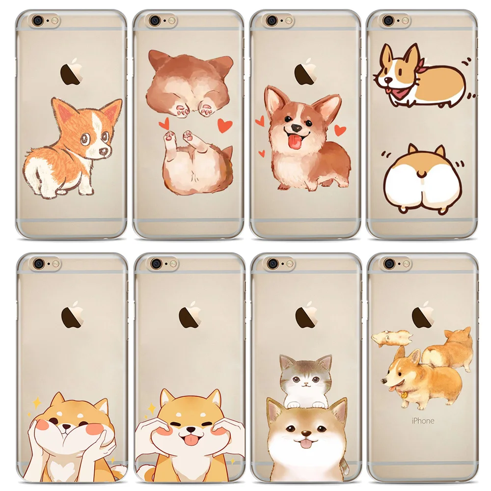 Cute Welsh Corgi Pembroke Shiba Inu Dog Soft Silicon Case Cover For iphone X XS Max XR 8 8Plus 7 7Plus 6 6S Plus 5 5S SE |