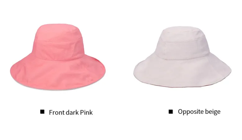 Dark Pink Фирменная новинка, шляпа от солнца с большими полями, федоры, летняя пляжная шляпа для женщин, двухсторонняя шляпа от солнца - Цвет: Dark Pink