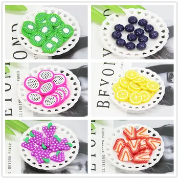 

New Soft Pottery Addition Soft Fimo Fruit Slices For Slime Fluffy Supplies Lizun DIY Mobile Supplies Slime Accessories Children