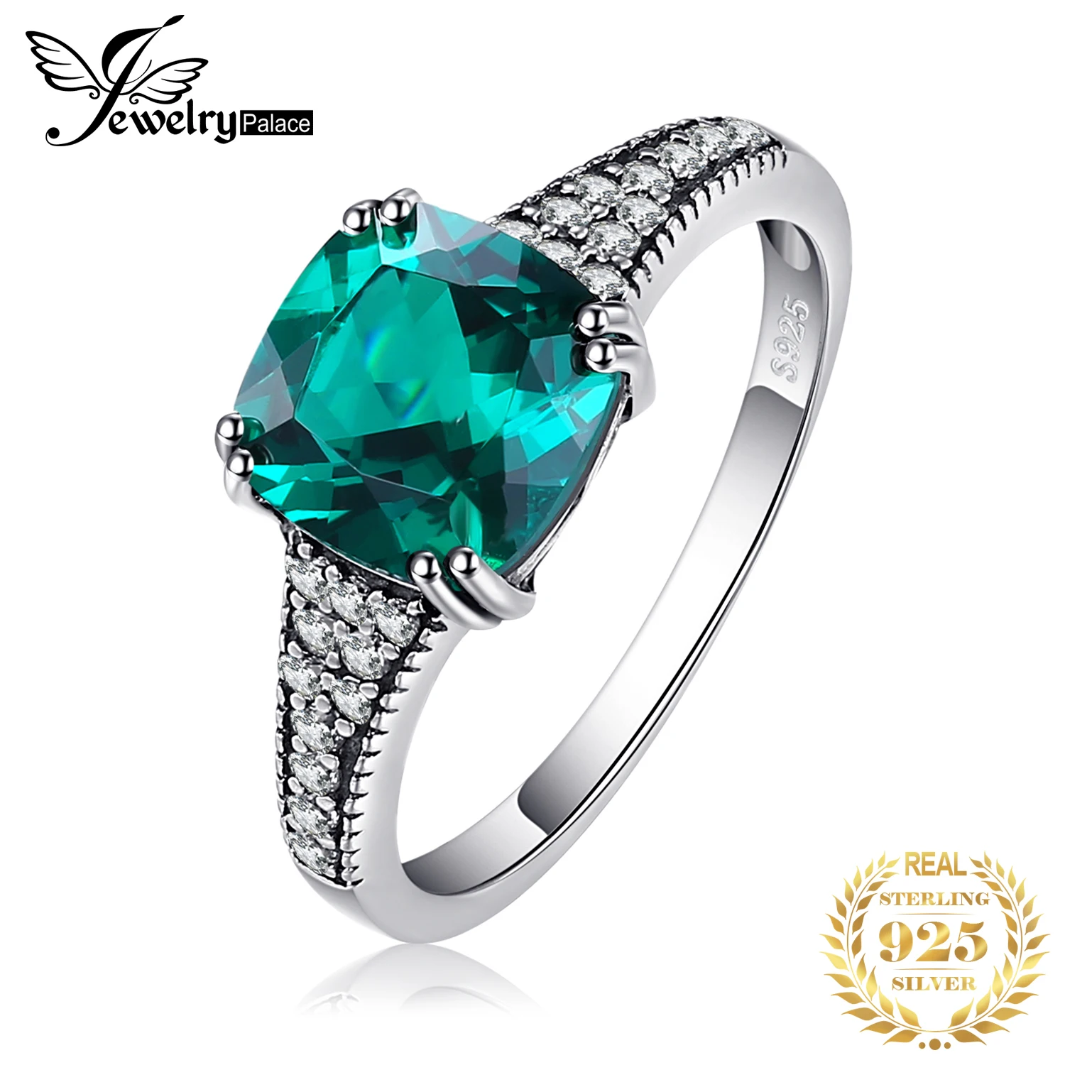 Jewelrypalace классический 3.3ct Подушки-cut синий создания Сапфир Свадебные Обручение