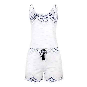 

Boho Jumpsuit One Piece Jumpsuit White Casual Playsuit Romper Women Bodysuit Short Combishort Overalls Elegante Mono Mujer 2019
