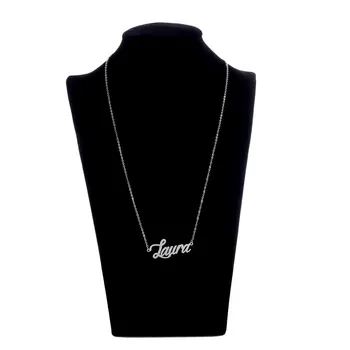 

2020 Silver Color English Name Necklace Customized Nameplate Birthday Stainless Steel Engraving Gift Personalized Jewelry Hot