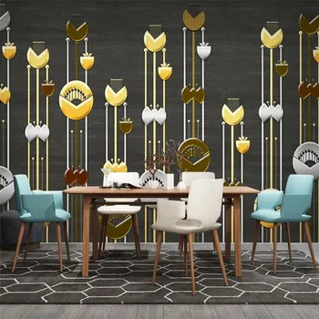 

Custom 3d wallpaper mural modern abstract geometric flower relief carving TV sofa background wallpaper mural