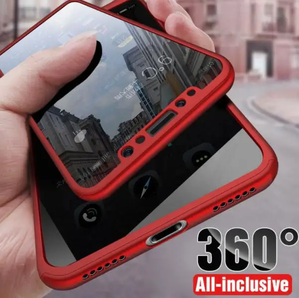 Чехол с полным покрытием 360 градусов для iPhone X XR XS Max 7 8 6 6s Plus 5 5S SE жесткий матовый