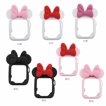 

Case for apple watch case series 4 3 2 1 38 42mm 40 44mm band protector iWatch silicone cartoon design for Minnie Kid