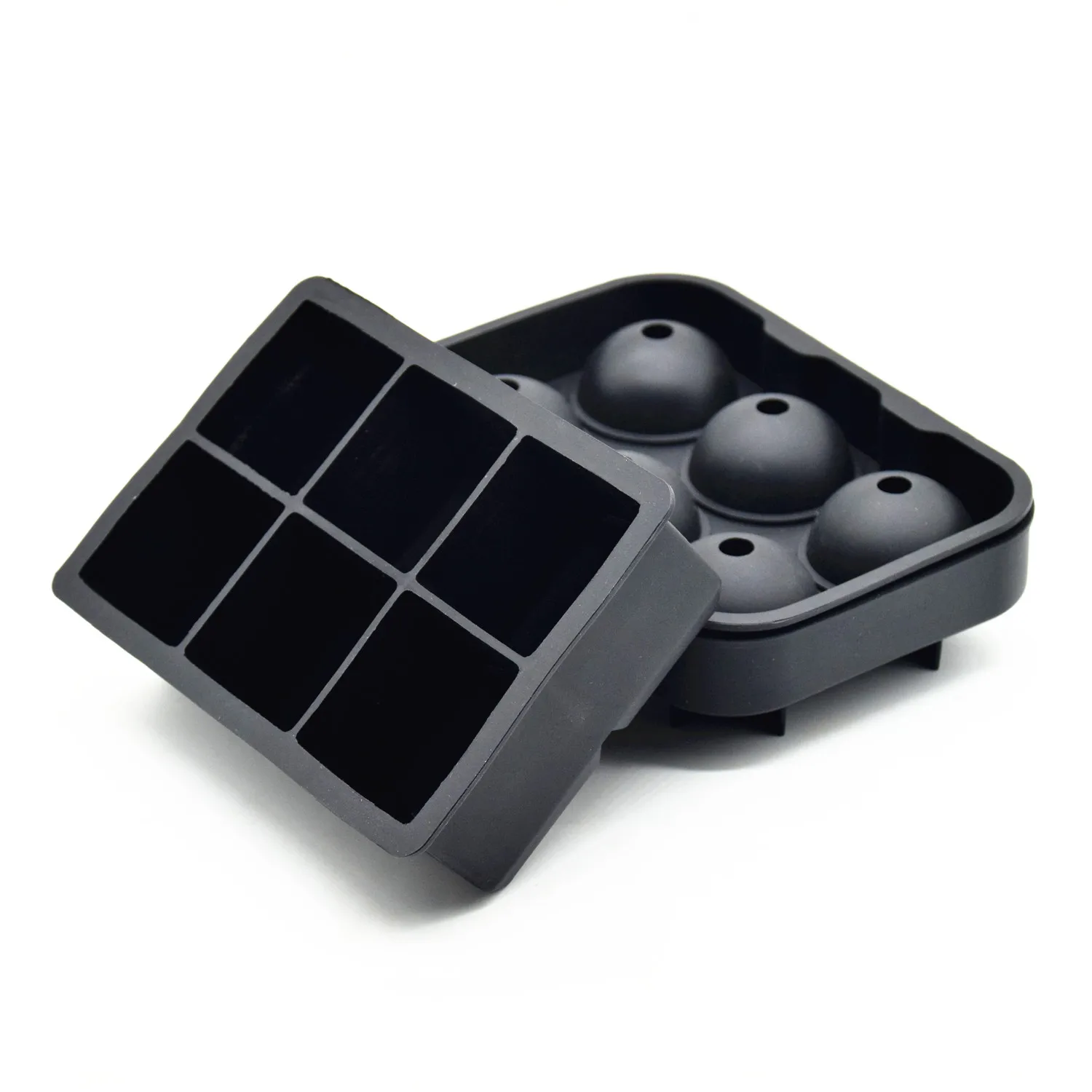 BHD Easy-release Flexible Whisky Ice Cube Maker Square Silicone Ice Mold Maker Tray With Lids