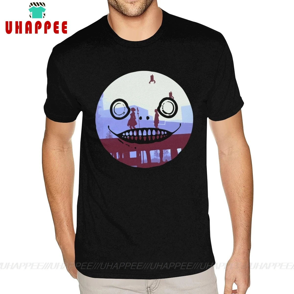 紫ニーアオートマトン 2b Emil 顔のティーシャツあなた自身の半袖綿 100 黒 O ネック Tシャツ Tシャツ Aliexpress