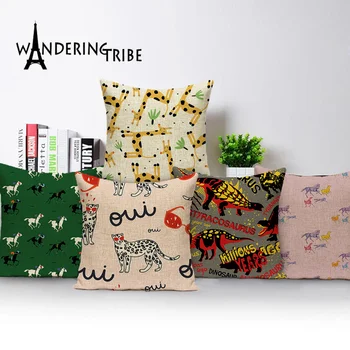 

Lovely Horse Cushion Cover Leopard Giraffe Throw Pillow Case Animal Home Decorative Sofa Bed Linen Pillows Cushions Cases Kissen