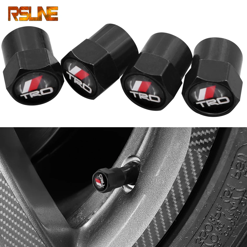 

4PCS Car-styling Wheel Tire Parts Valve Stem Caps waterproof Cover For Toyota TRD Corolla rav4 Camry avensis CHR car accessories