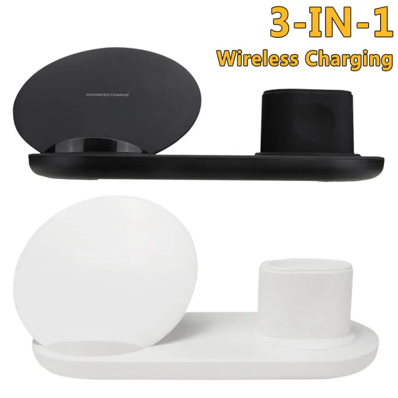 

3-in-1 Qi Wireless Charging Charger Dock Holder 10W Fast Wireless Charger Dock Station For iPhone Apple Watch Airpods