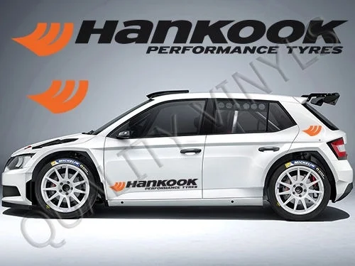 

For 4Pcs HANKOOK TYRES DOOR LOGO SALOON CAR RACE RALLY GRAPHICS DECAL STICKERS