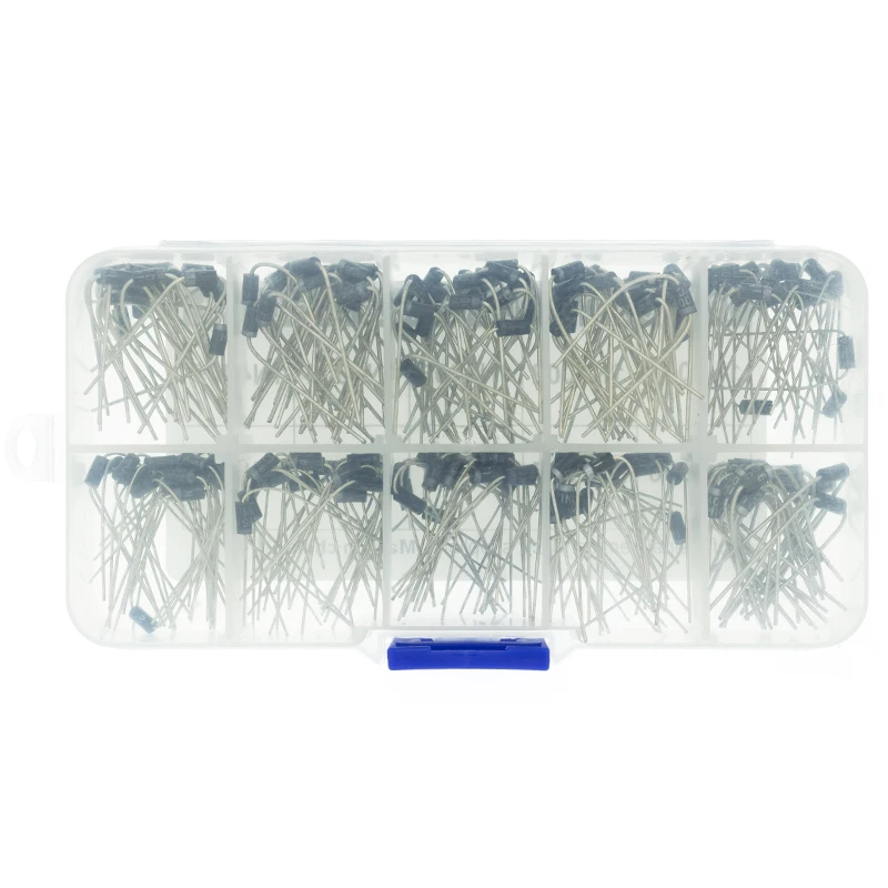10Values x20 200pcs Rectifier Diode Schottky Assortment Electronic kit 1N4001~1N4007 1N5817 1N5818 1N5819 With storage Box